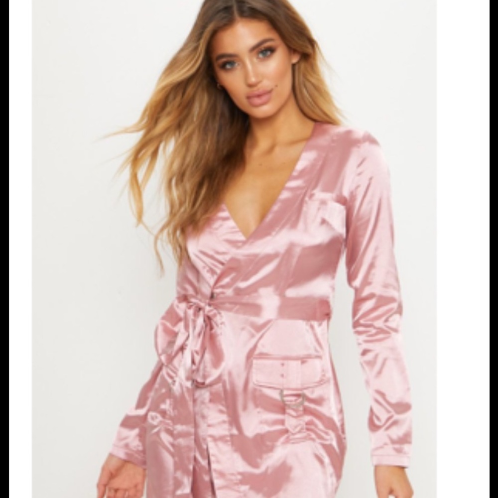 Pink satin dress